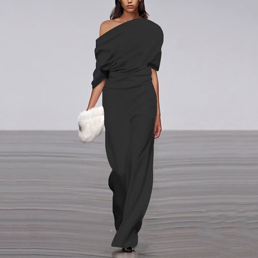 Carly – Casual jumpsuit with wide cut in solid color design
