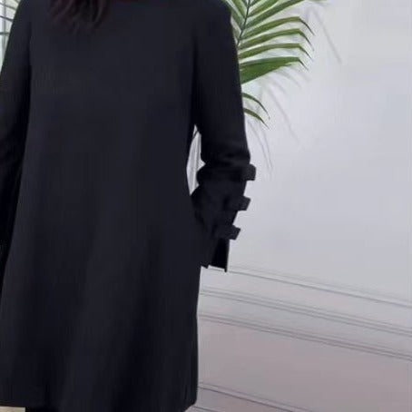 Rachael – Fashionable polyester skirt in mid-length with village colors
