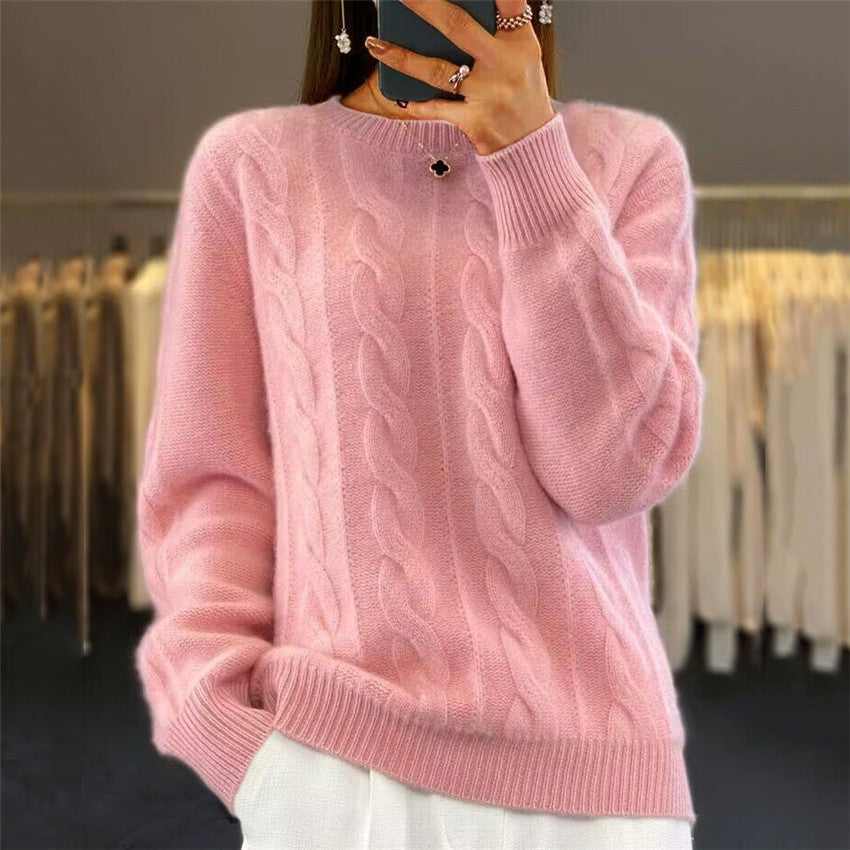 Ruby – Modischer Retro Kabelstrickpullover für Damen