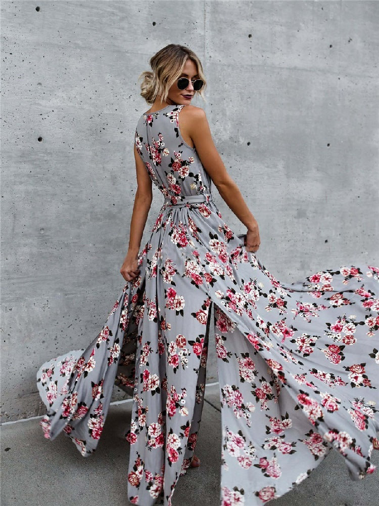 Shirley – Blumenkleid mit V-Ausschnitt und Spitze