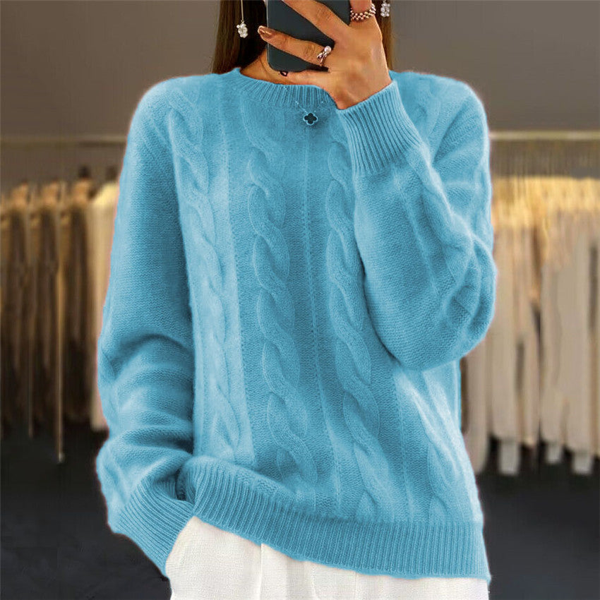 Ruby – Modischer Retro Kabelstrickpullover für Damen