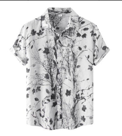 Herren Vintage Kurzarmhemd mit Blumenmuster – Lässiges Sommerhemd für Freizeit und Urlaub