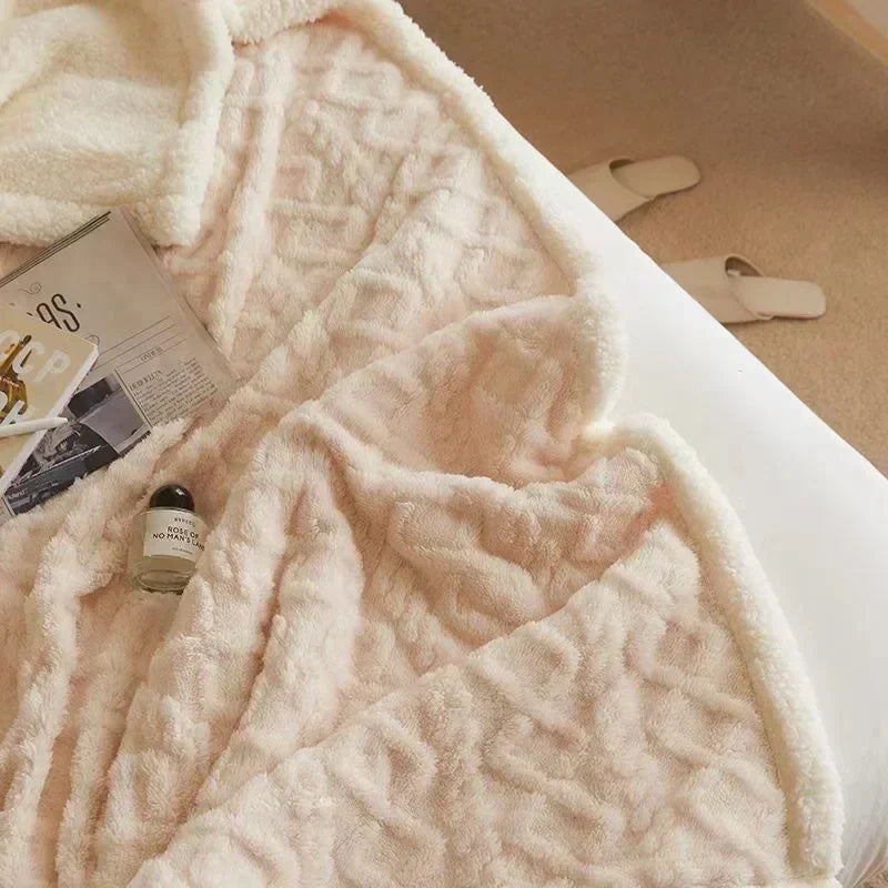Ultra cozy blanket Sherpa winter blanket for women and men – fluffy sofa blanket for cozy evenings and bedrooms