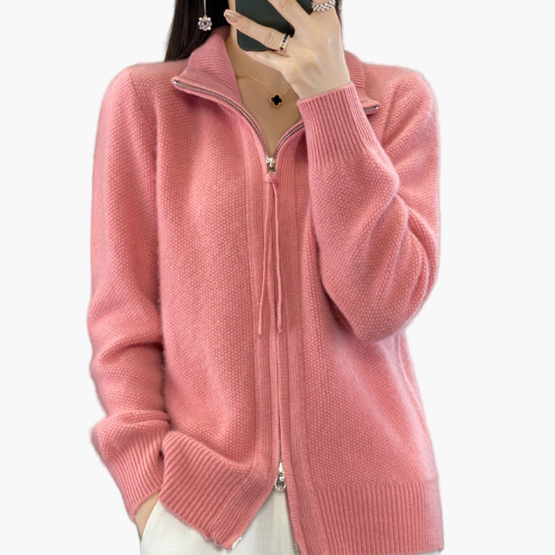 Damen Strickjacke mit Reißverschluss – Klassischer Stil für Büro und Freizeit