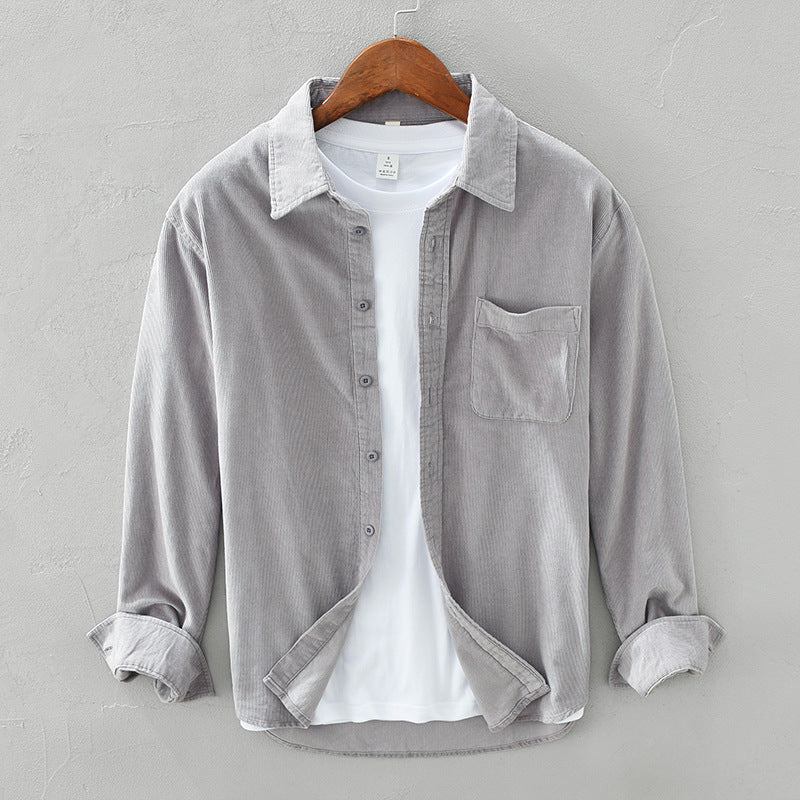 Herren Japanischer Retro Freizeit Hemd – Langarm, Modernes Layering, Vielseitig für Alltag & Ausgehen