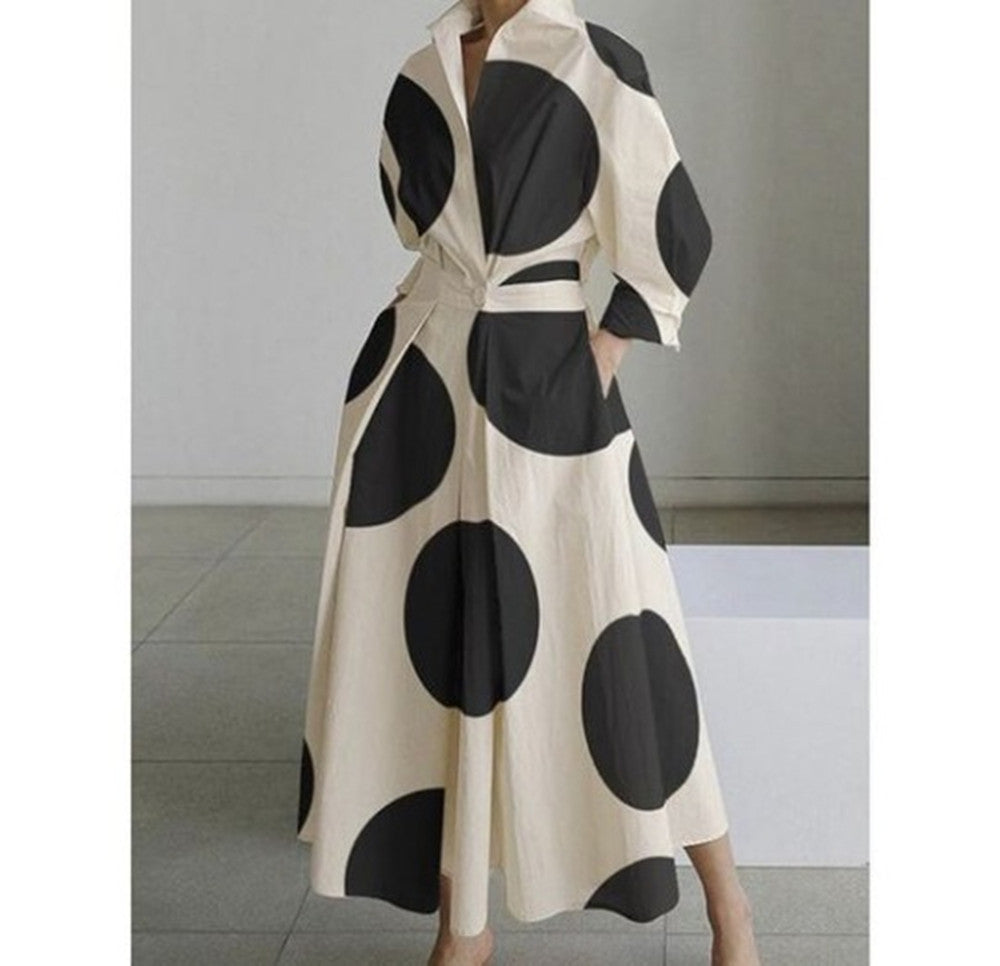 Abigail – Langärmliges Blusenkleid mit elastischem Bund