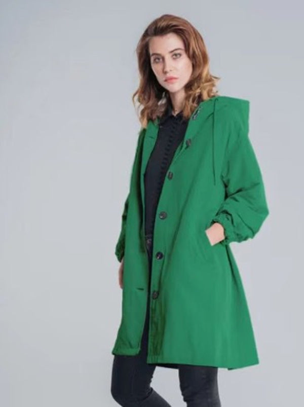 Kelly – Casual mid-length windbreaker for women with long sleeves