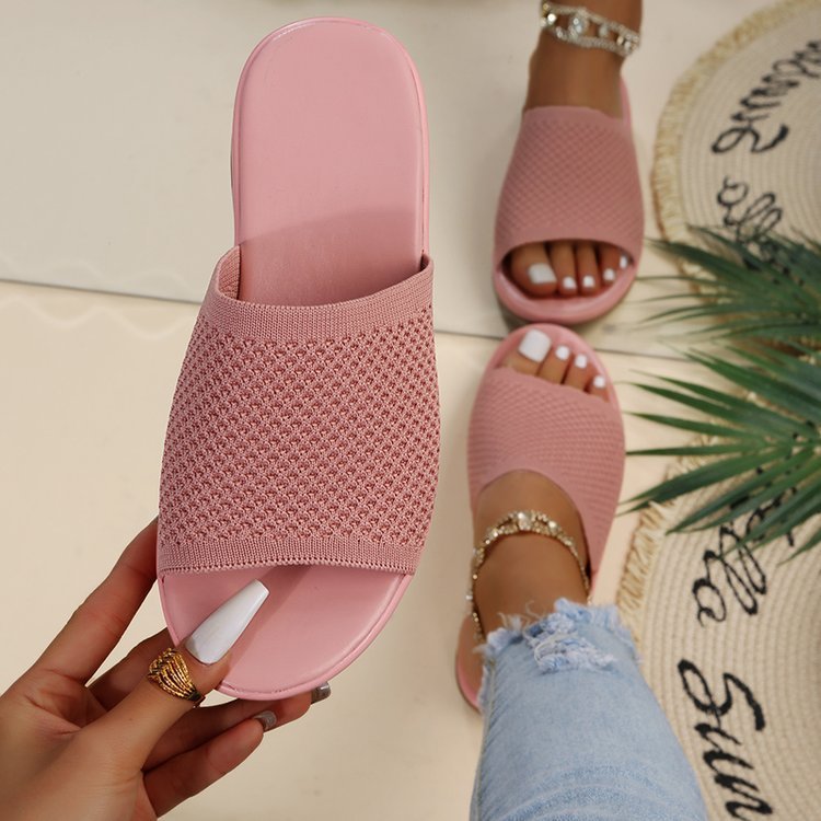 Alison – Modische fliegende Gewebte Wedge-Sandalen mit weichem Boden