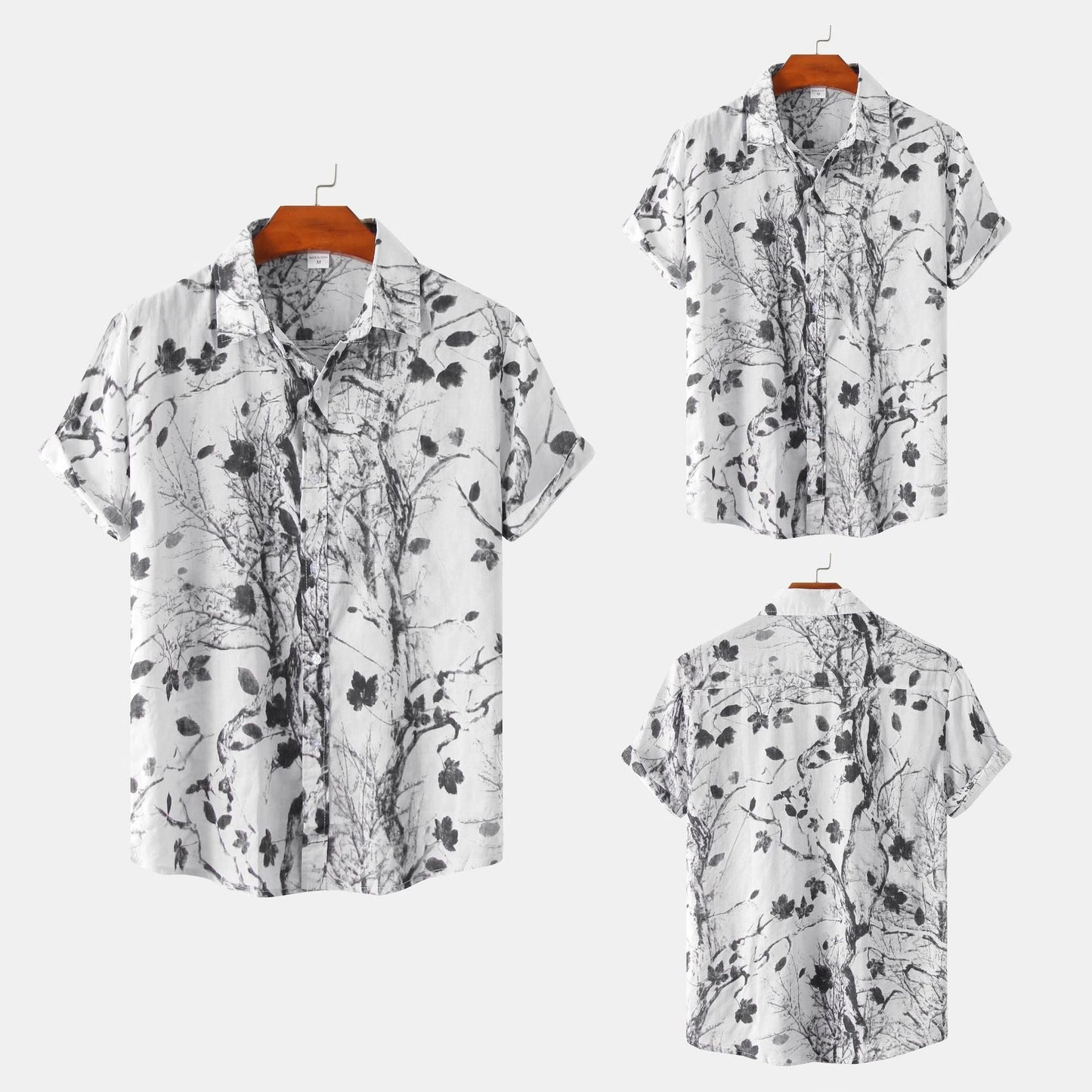 Herren Vintage Kurzarmhemd mit Blumenmuster – Lässiges Sommerhemd für Freizeit und Urlaub