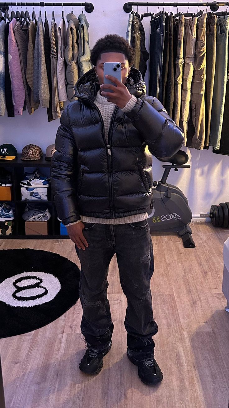 Men's Quilted Jacket Puffer Urban Street Style Winter Jacket – Ideal for Cold Days
