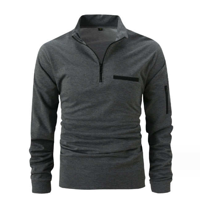 Herren Sportlicher Quarter-Zip Pullover mit Reißverschluss und Langarm – Athleisure Oberteil für Training und Alltag