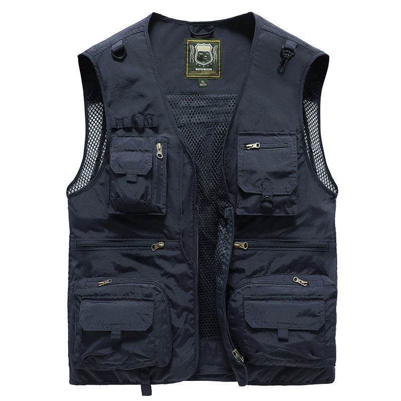 Men's Outdoor Vest with Many Pockets – Breathable Utility Vest for Camping, Fishing, Hiking & Adventure