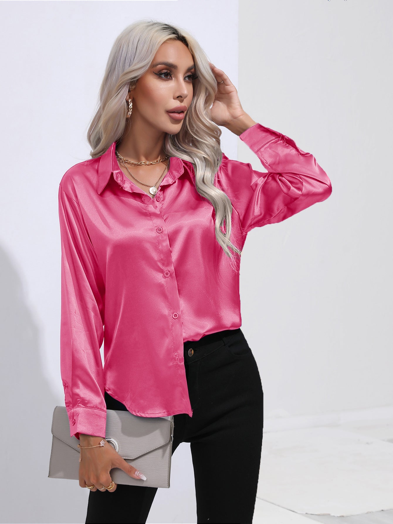 Jasmine – Satinhemd für Damen