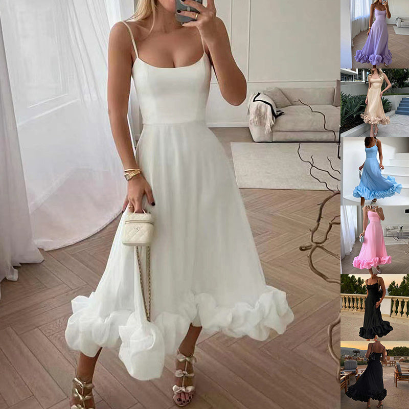 Emma – A-line skirt with large three-dimensional flowers for women