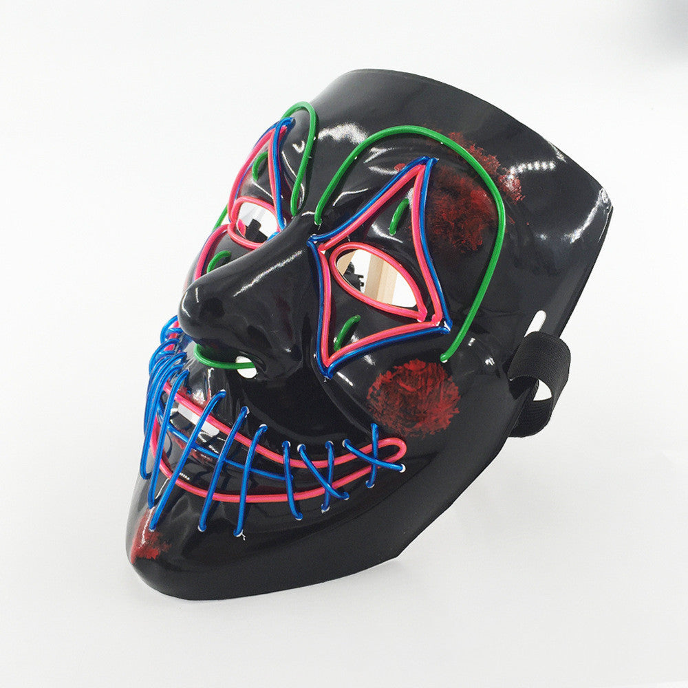 Halloween LED Light Mask for Adults – Creepy Party and Costume Mask with Neon Effect