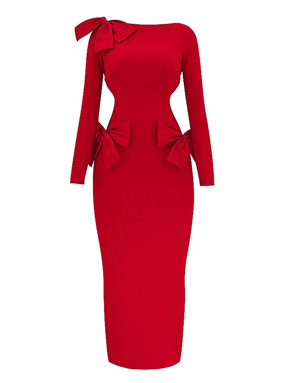 Sophie – Maxikleid mit Roter Schleife