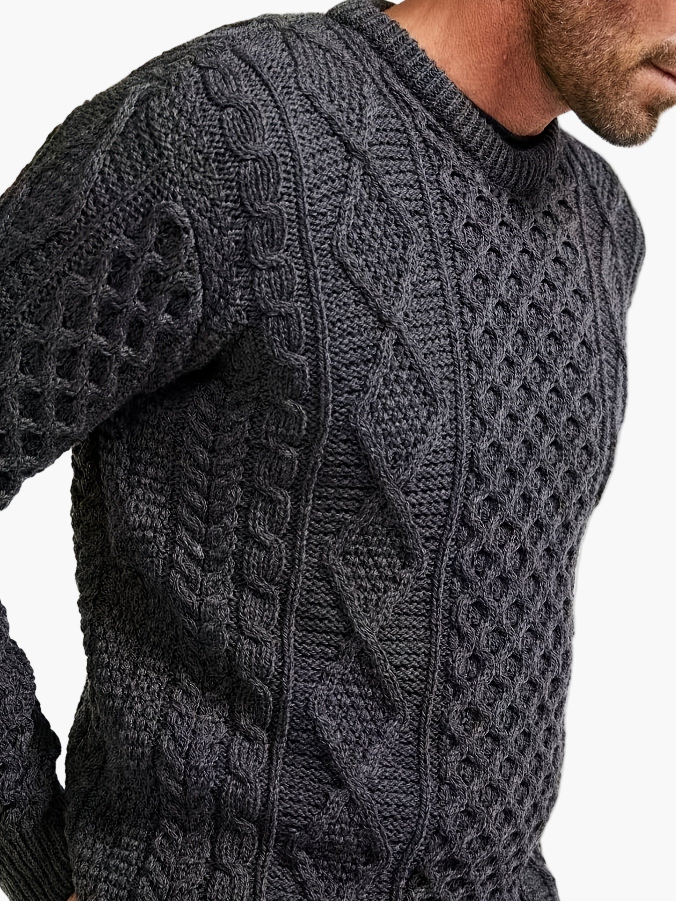 Men's Cable Knit Sweater – Casual Fashion for Everyday and Leisure