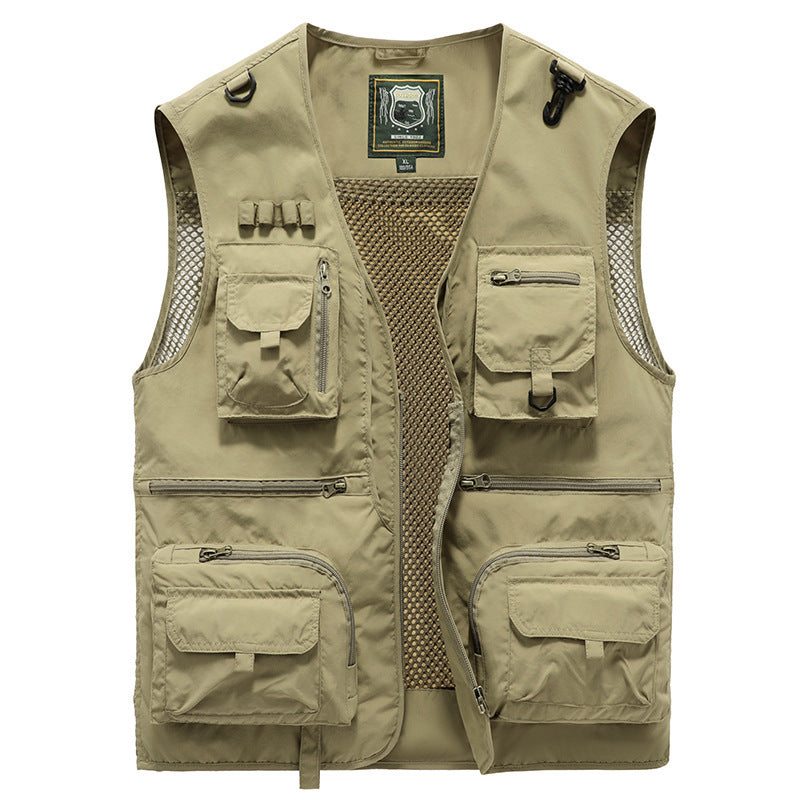 Men's Outdoor Vest with Many Pockets – Breathable Utility Vest for Camping, Fishing, Hiking & Adventure
