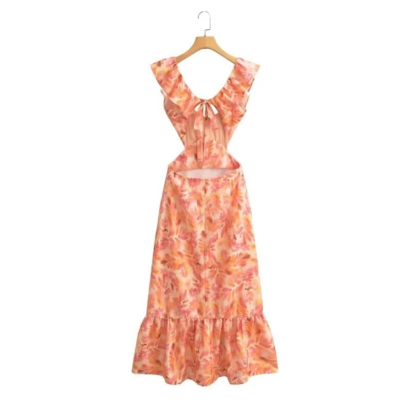 Damen Maxikleid mit Rüschen – Elegantes Partykleid und Sommerkleid im Boho-Stil