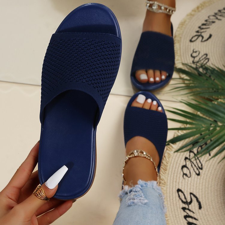 Alison – Modische fliegende Gewebte Wedge-Sandalen mit weichem Boden