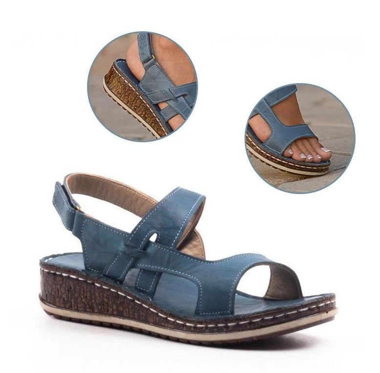 Damen Komfort Keilsandalen für Alltag und Freizeit – Modische Sommerschuhe mit Klettverschluss