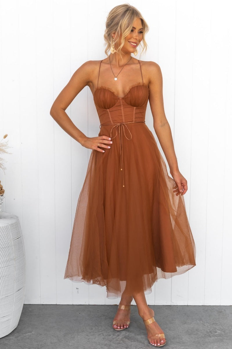 Joan – Temperamental Camisole Mesh Party Dress