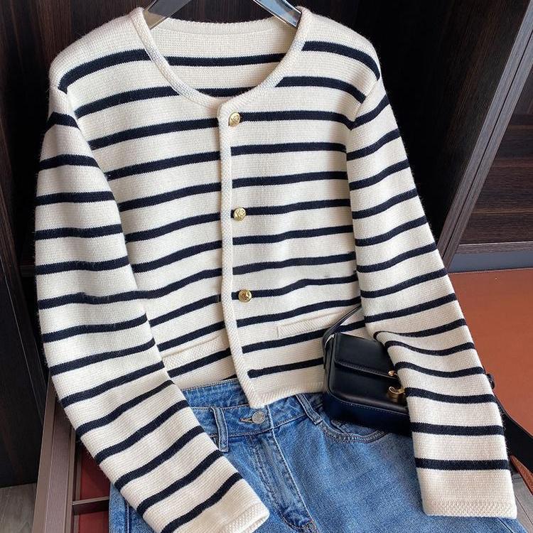 Abigail – Gestreifter Strickcardigan für Damen