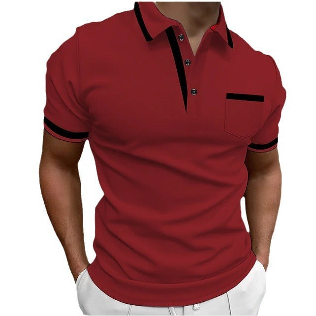 Men's Slim Fit Casual Polo Shirt – Modern Polo Shirt with Contrast Details for Everyday & Leisure