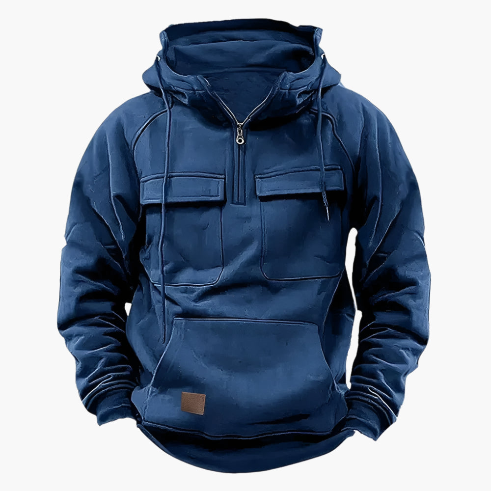Men's Winter Hoodie with Zipper – Comfortable Military Style for Outdoor & Leisure