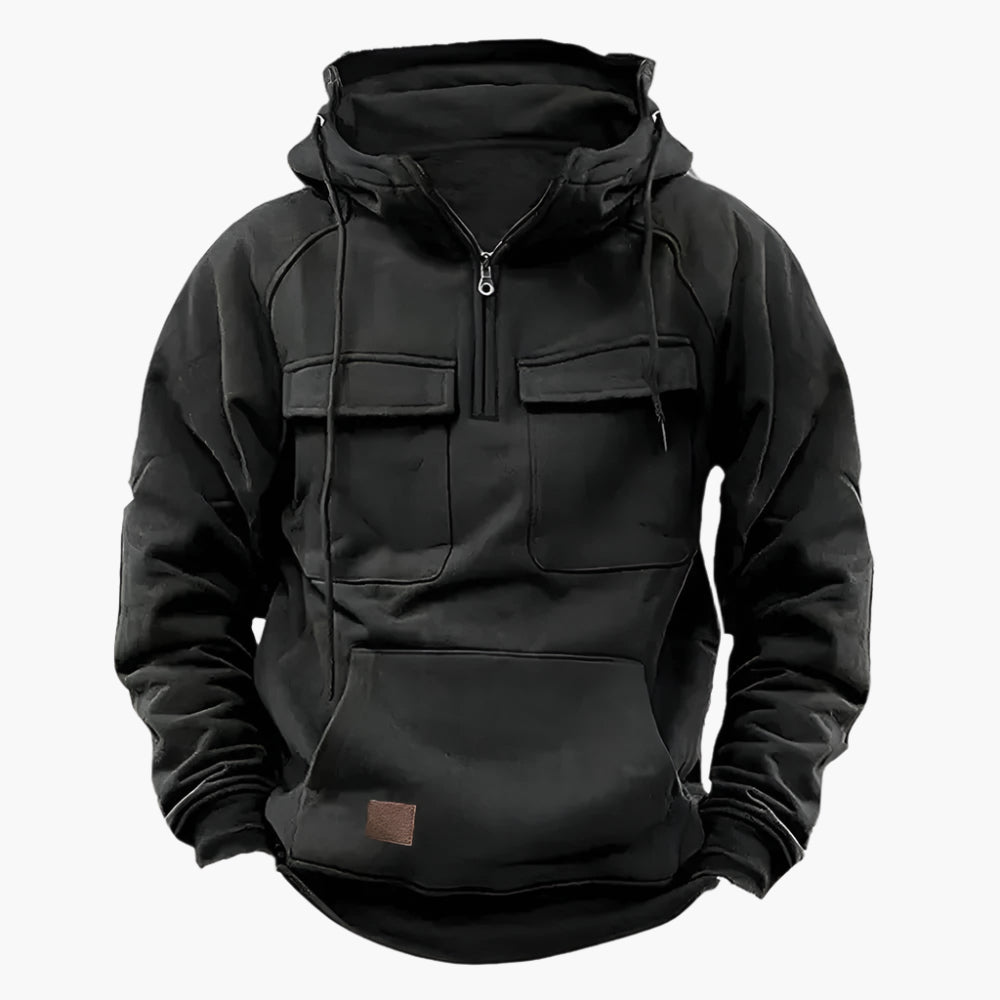 Men's Winter Hoodie with Zipper – Comfortable Military Style for Outdoor & Leisure