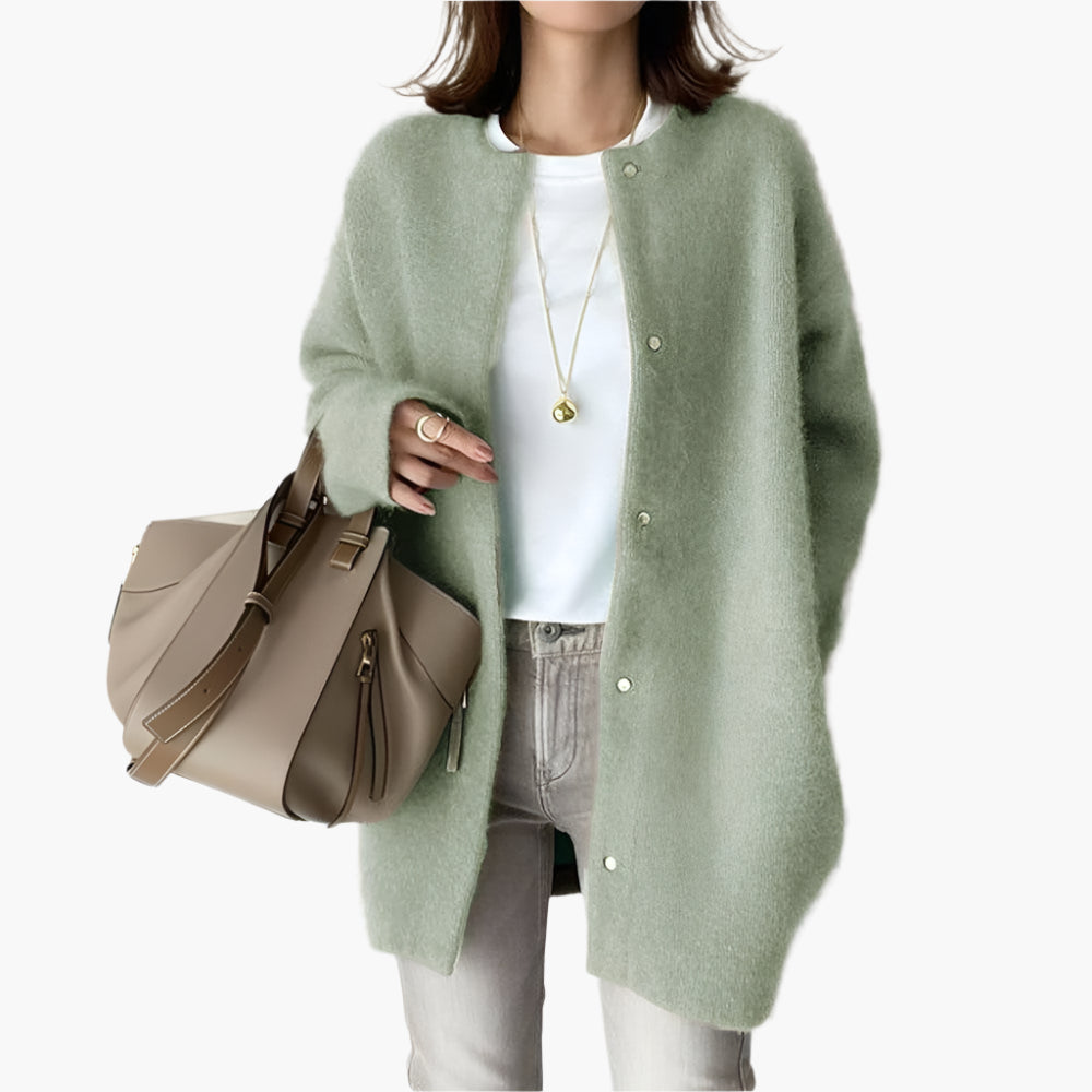 Damen Strickjacke im modernen Oversize-Look für Alltag und Büro
