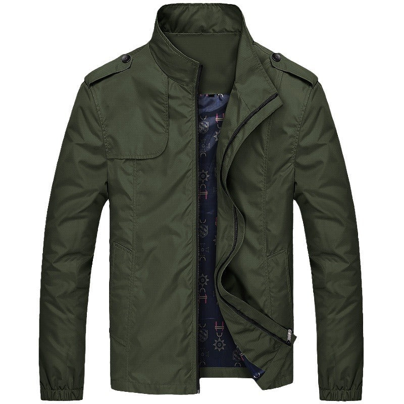 Men's casual jacket slim fit with stand-up collar – fashionable transitional coat for everyday & outdoor