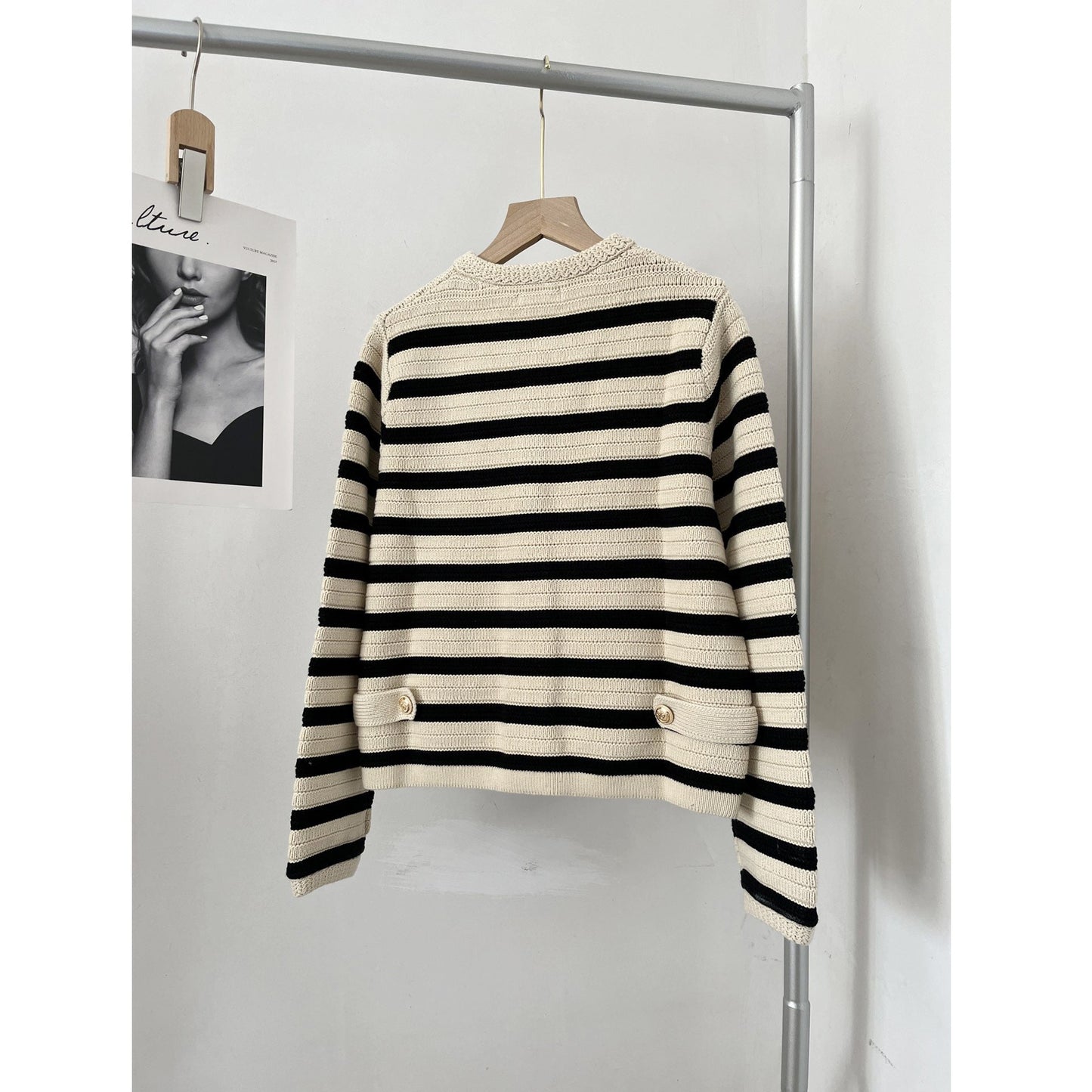 Jacqueline – Slim Women's Knit Cardigan with Stripes