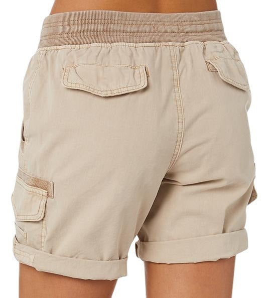 Damen Cargo Shorts Freizeit Sommer mit Kordelzug, Elastischem Bund und Taschen – Bequeme Outdoor & Casual Bermudashorts