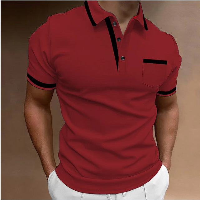 Men's Slim Fit Casual Polo Shirt – Modern Polo Shirt with Contrast Details for Everyday & Leisure
