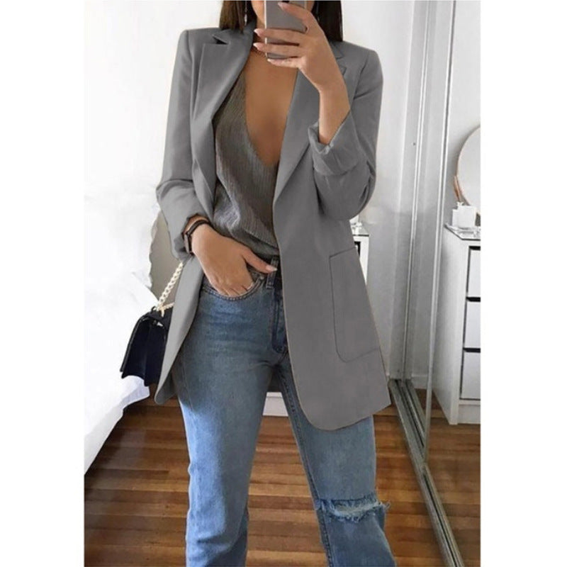 Georgina – Slim women's blazer with solid color design