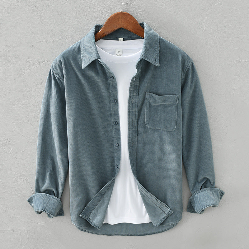 Herren Japanischer Retro Freizeit Hemd – Langarm, Modernes Layering, Vielseitig für Alltag & Ausgehen