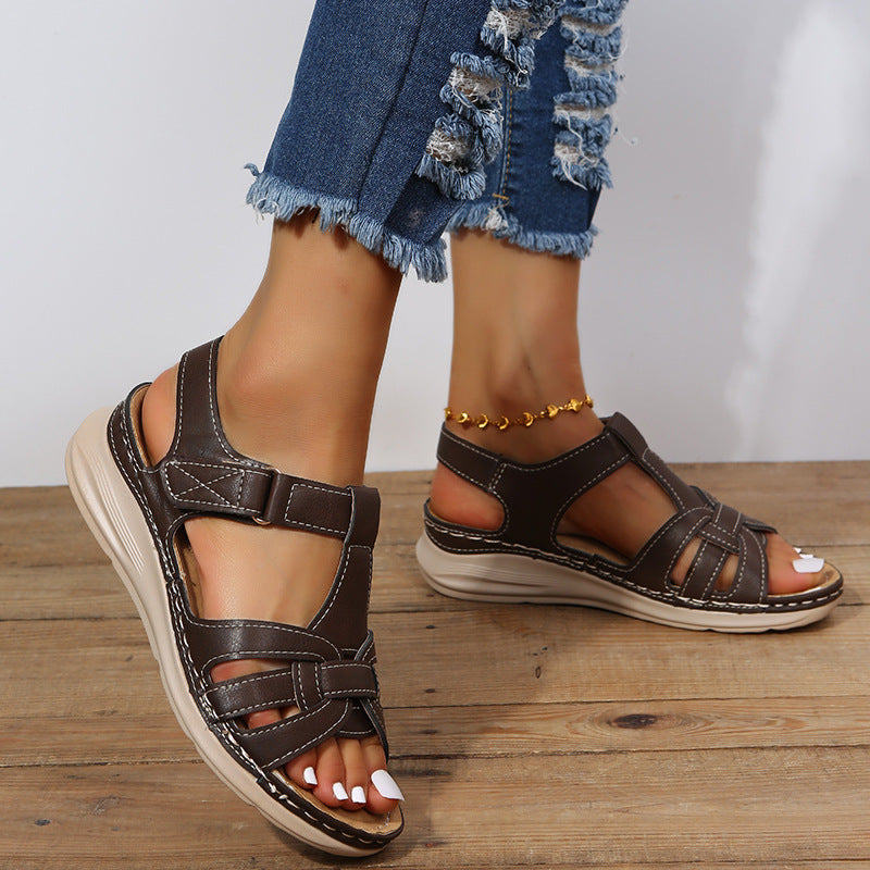 Amanda – Vintage Wedge Sandalen in Übergrößen