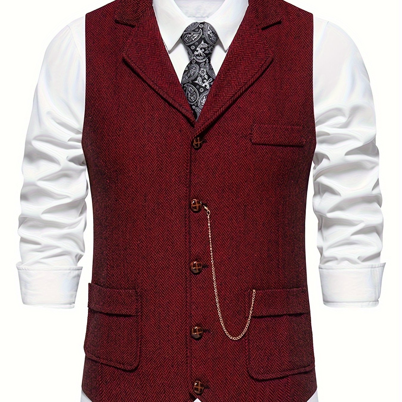 Men's vest in vintage business style – elegant suit vest for office and festive occasions