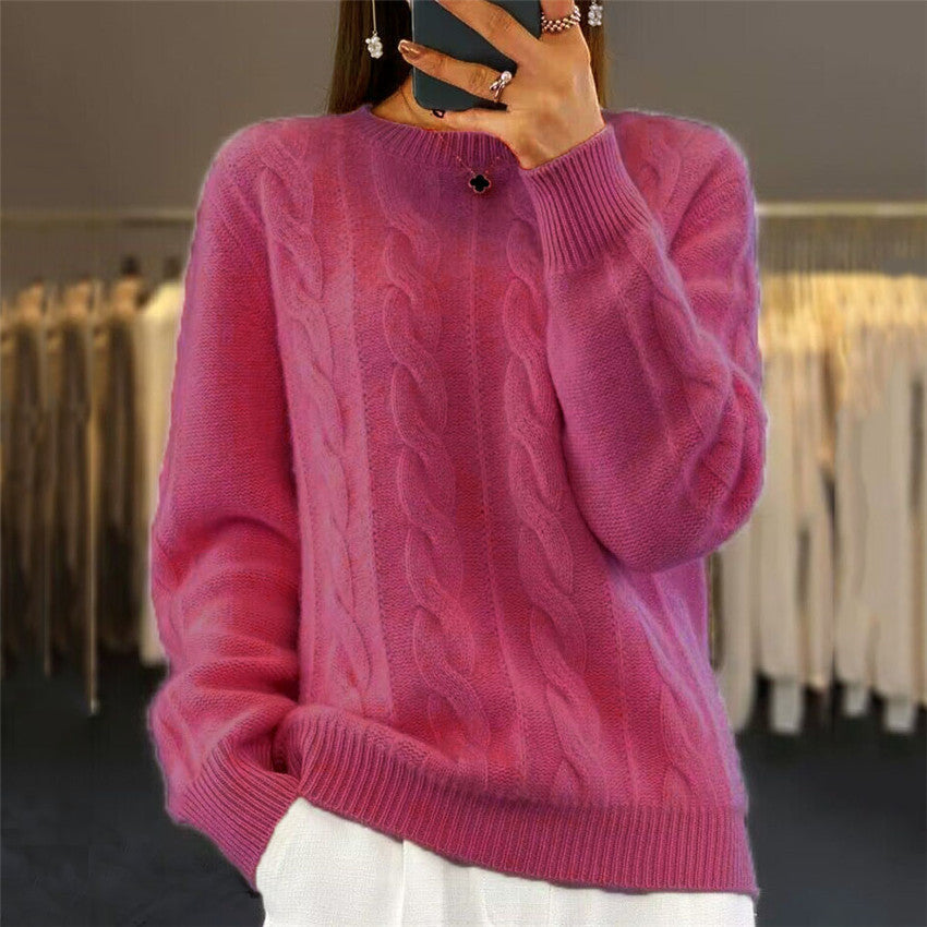 Ruby – Modischer Retro Kabelstrickpullover für Damen