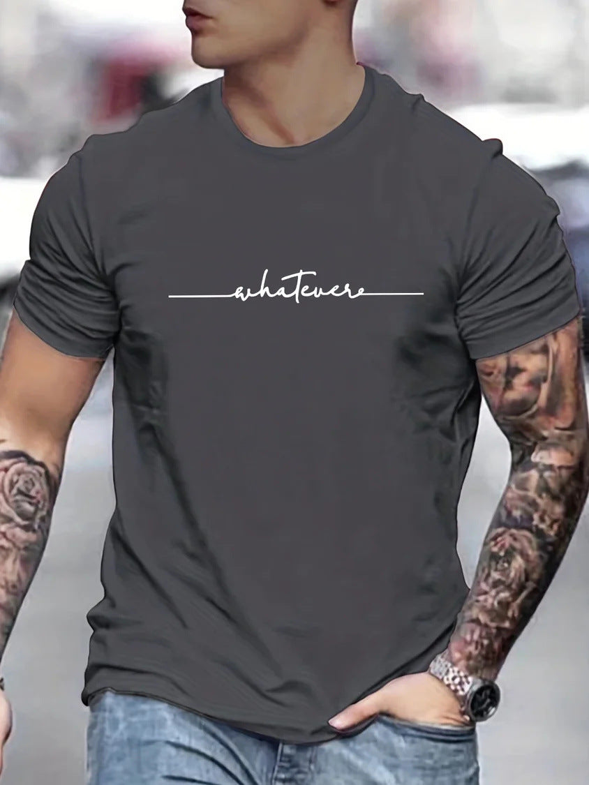Roger – Lustiges bedrucktes Freizeit T-Shirt mit Rundhalsausschnitt in Übergröße
