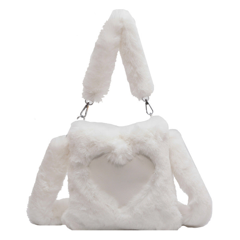 Tanya – Winter Plüsch Schultertasche für Damen