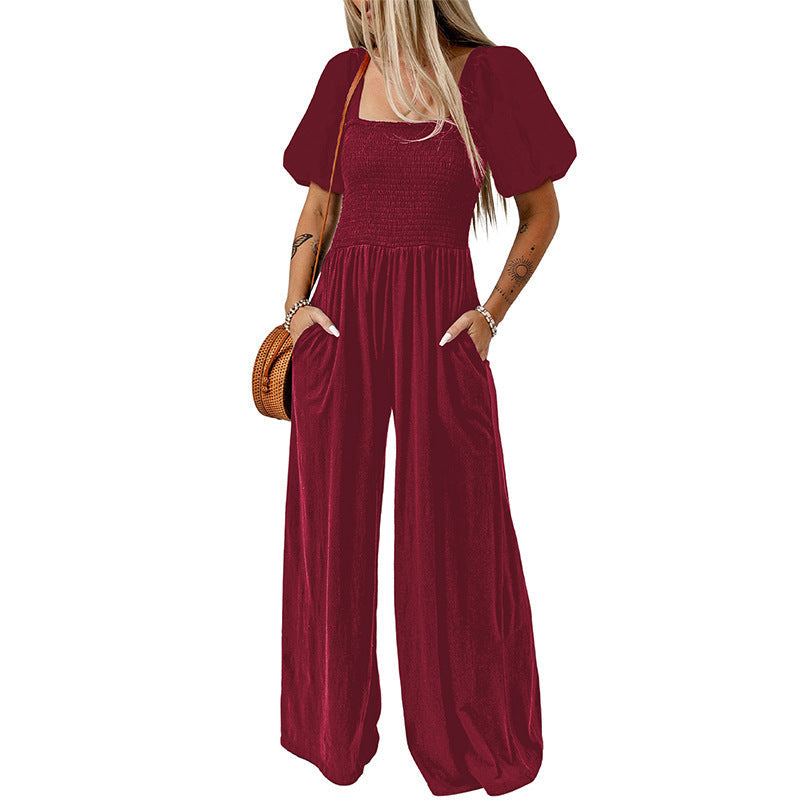 Gillian – Damen Jumpsuit mit Quadratkragen
