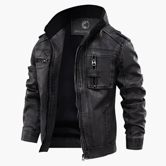 Men's Biker Jacket Vintage Style – Fashionable Transitional Jacket for Leisure & Motorcycle