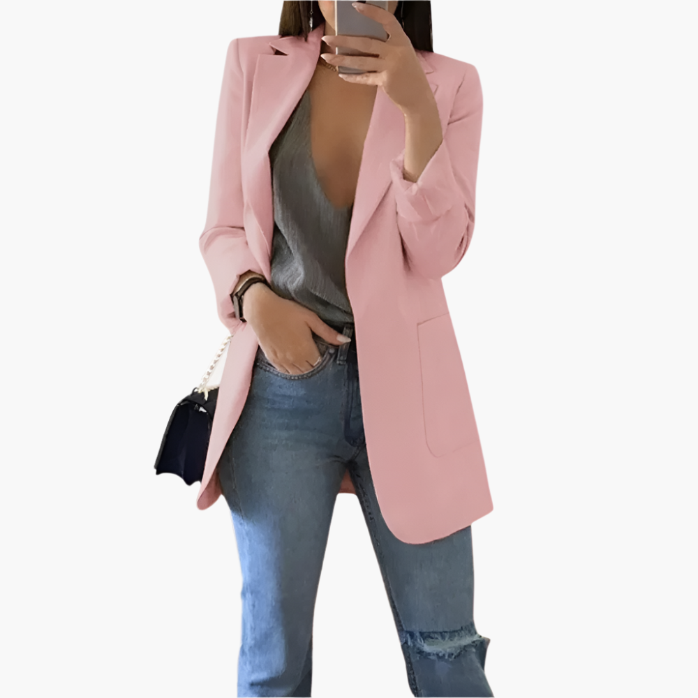 Damen Lange Blazer – Eleganter Business Casual Look, Vielseitig für Büro und Freizeit