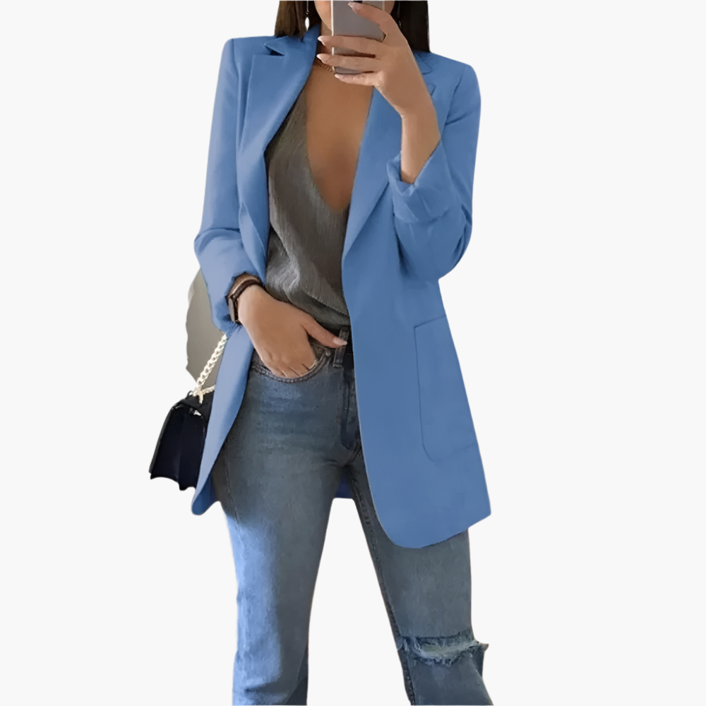 Damen Lange Blazer – Eleganter Business Casual Look, Vielseitig für Büro und Freizeit