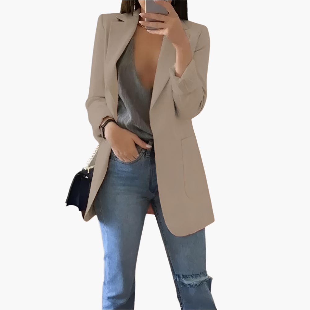 Damen Lange Blazer – Eleganter Business Casual Look, Vielseitig für Büro und Freizeit