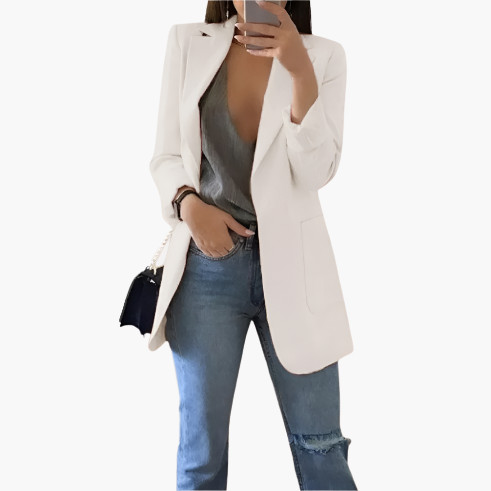 Damen Lange Blazer – Eleganter Business Casual Look, Vielseitig für Büro und Freizeit