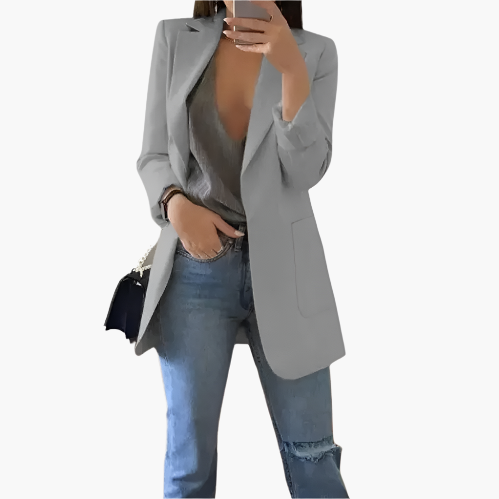 Damen Lange Blazer – Eleganter Business Casual Look, Vielseitig für Büro und Freizeit