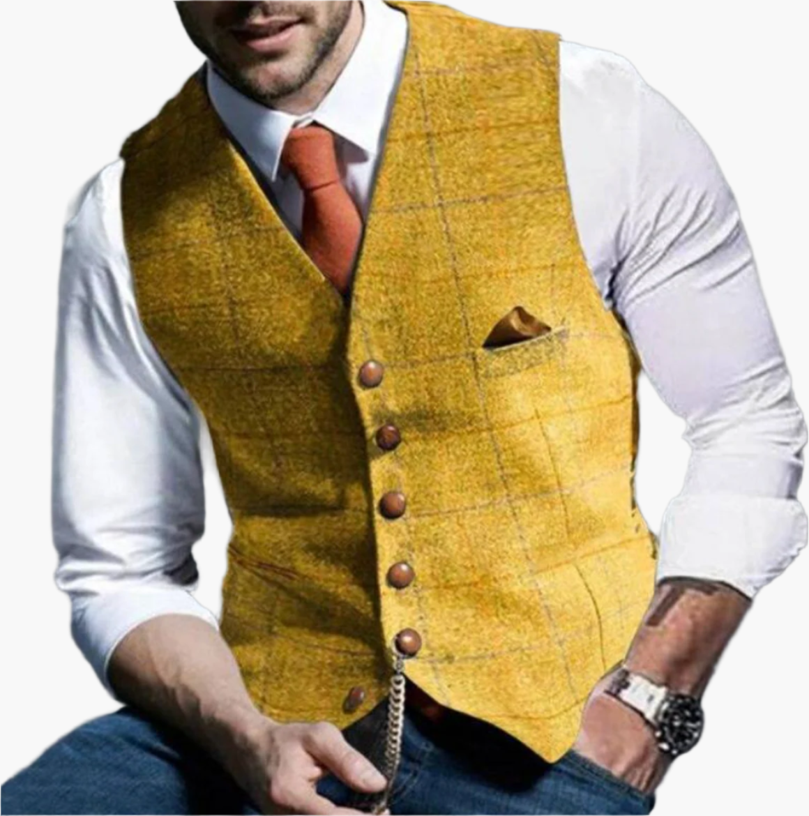 Herren Vintage Weste – Klassischer Anzugstil für Business & Freizeit
